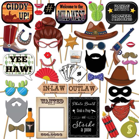 western themed photo booth props|country western photo booth props.